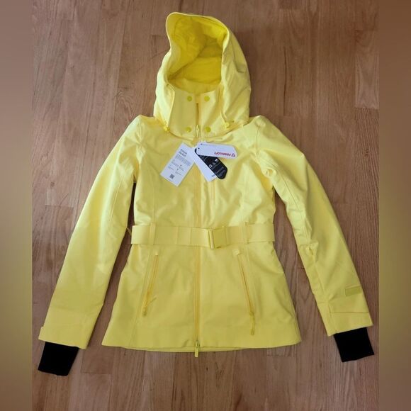 Halfdays Aston Jacket Belted Ski Jacket Yellow XS Waterproof NWT - Picture 2 of 8